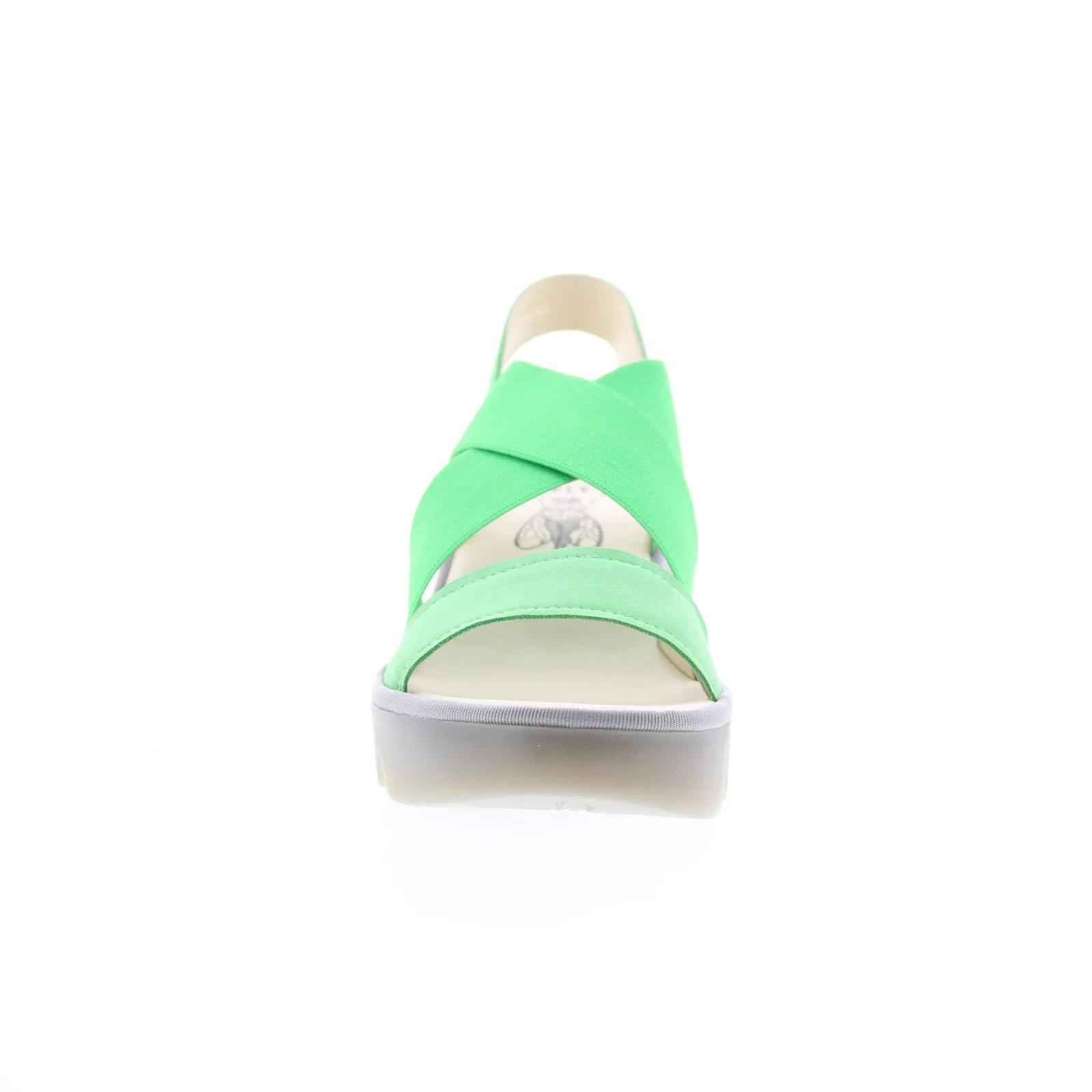 Fly London Taji TAJI502FLY-003 Womens Green Leather Heeled Sandals Shoes