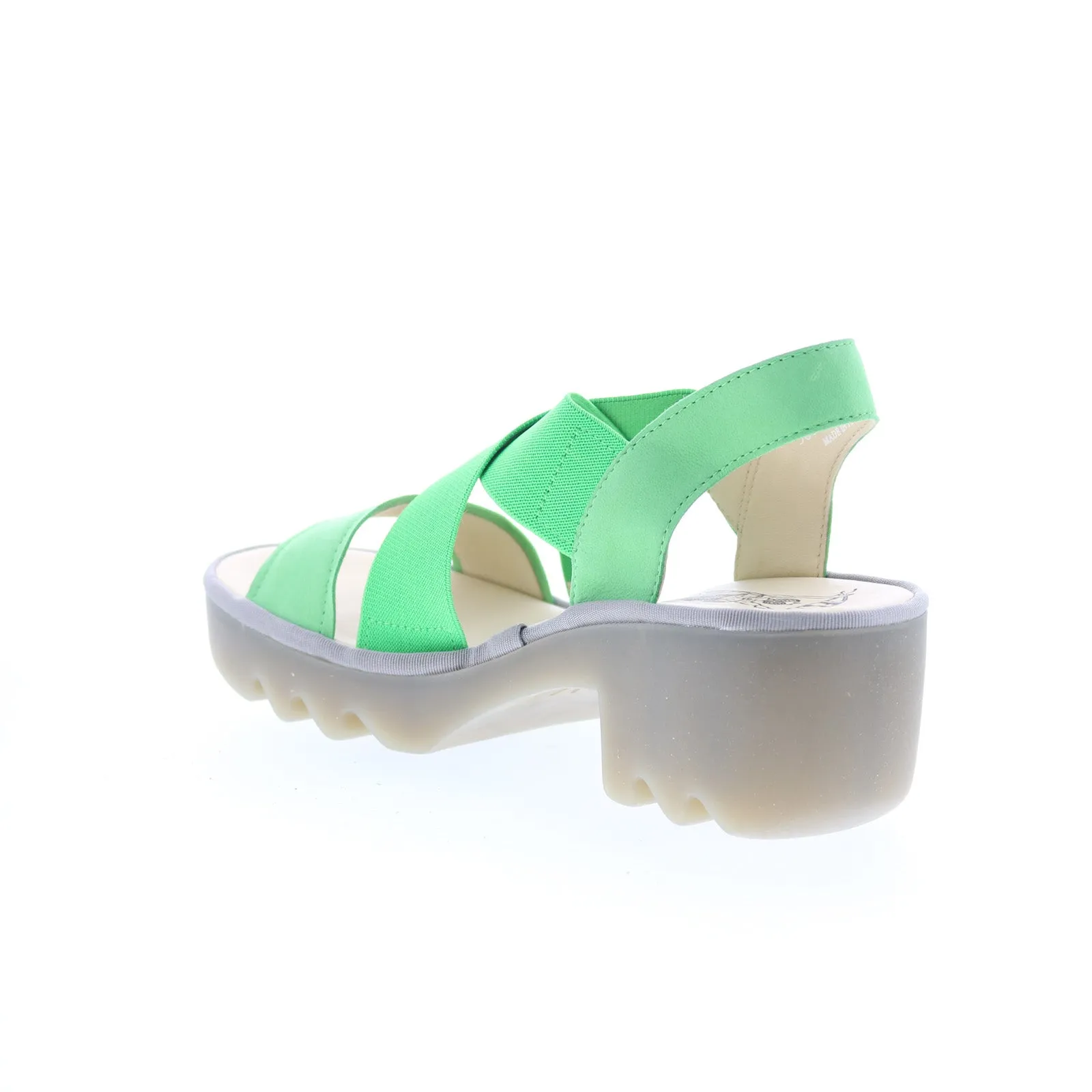 Fly London Taji TAJI502FLY-003 Womens Green Leather Heeled Sandals Shoes