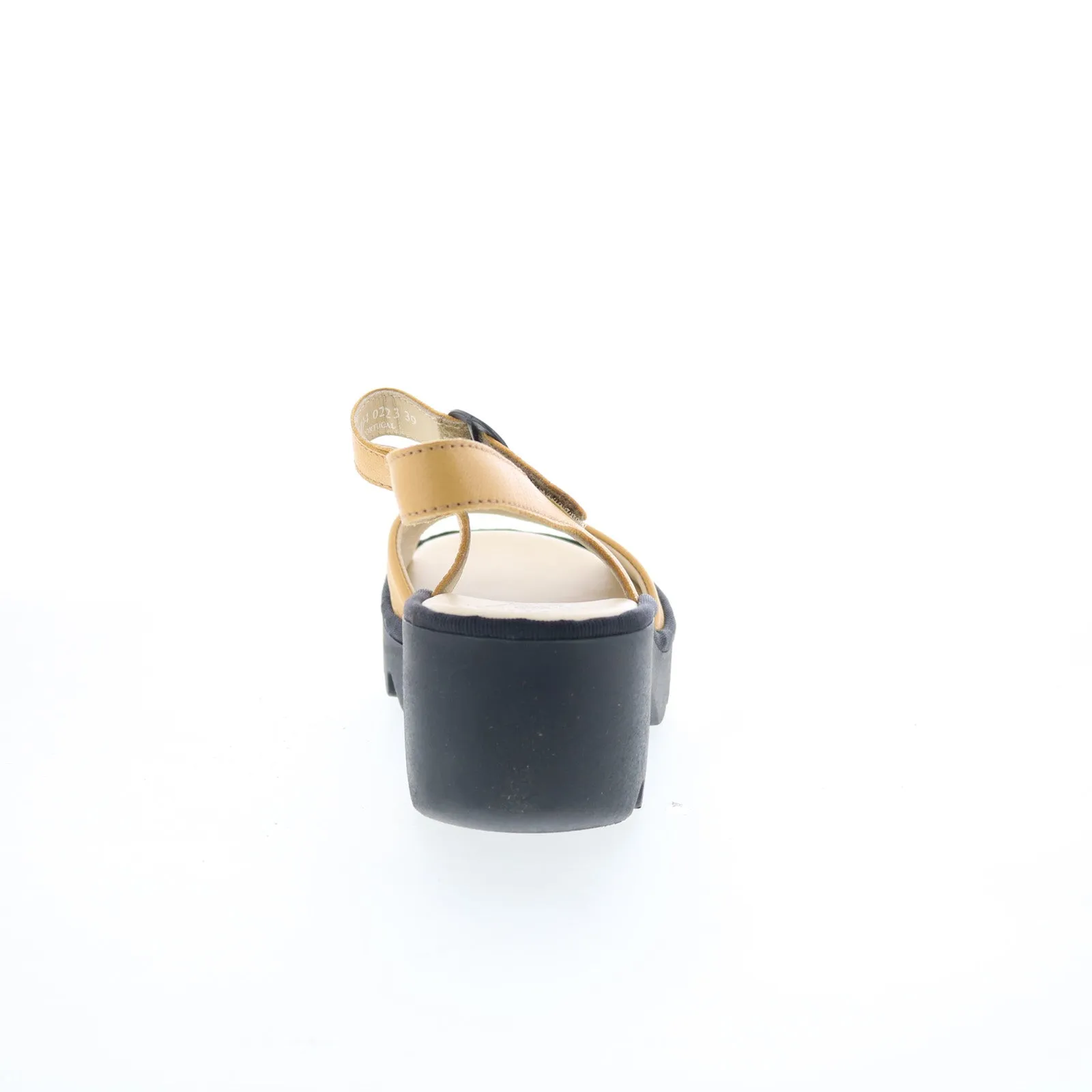 Fly London Tull TULL503FLY-004 Womens Yellow Leather Heeled Sandals Shoes