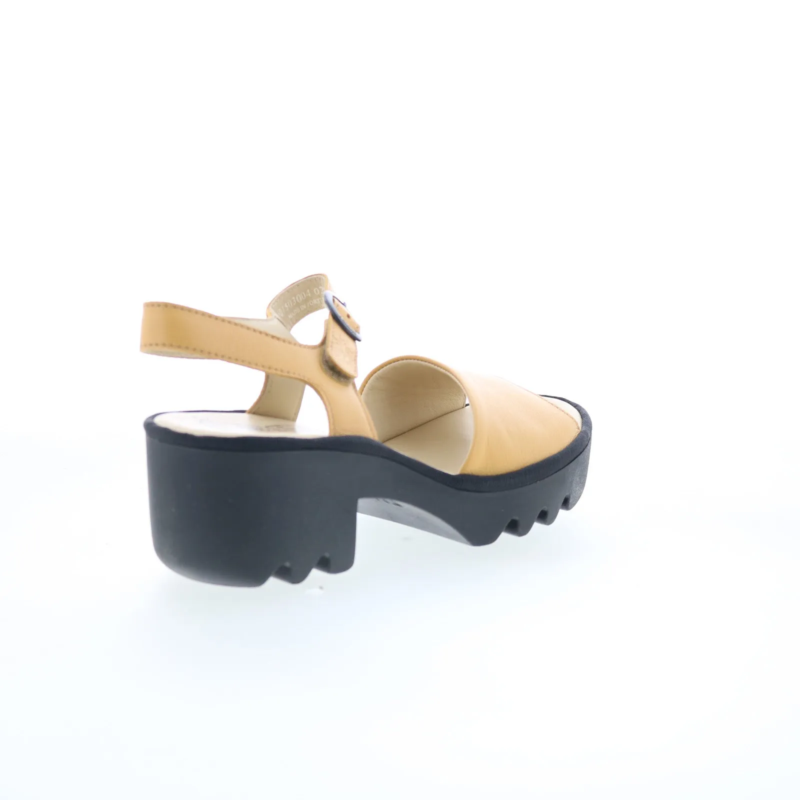 Fly London Tull TULL503FLY-004 Womens Yellow Leather Heeled Sandals Shoes