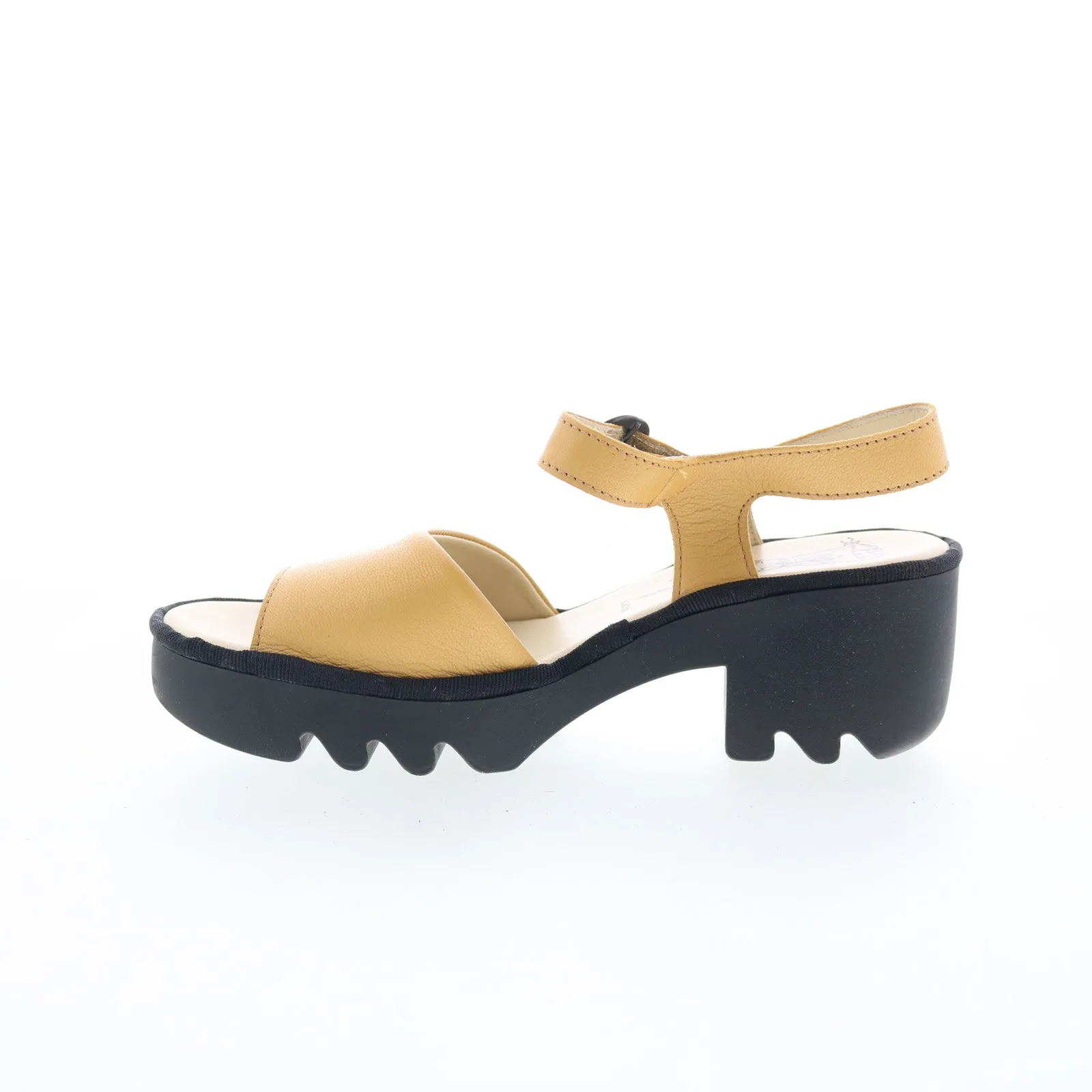 Fly London Tull TULL503FLY-004 Womens Yellow Leather Heeled Sandals Shoes