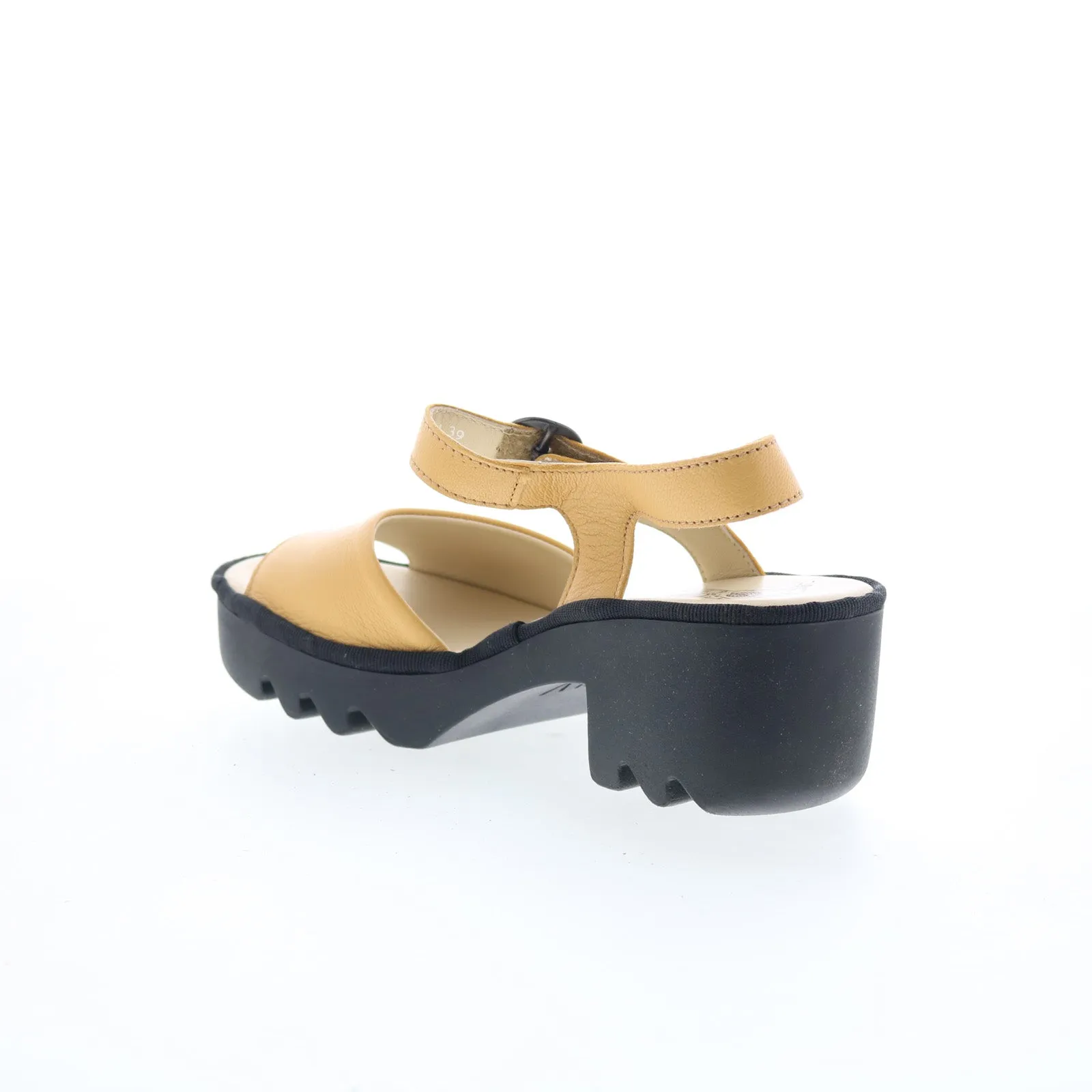 Fly London Tull TULL503FLY-004 Womens Yellow Leather Heeled Sandals Shoes
