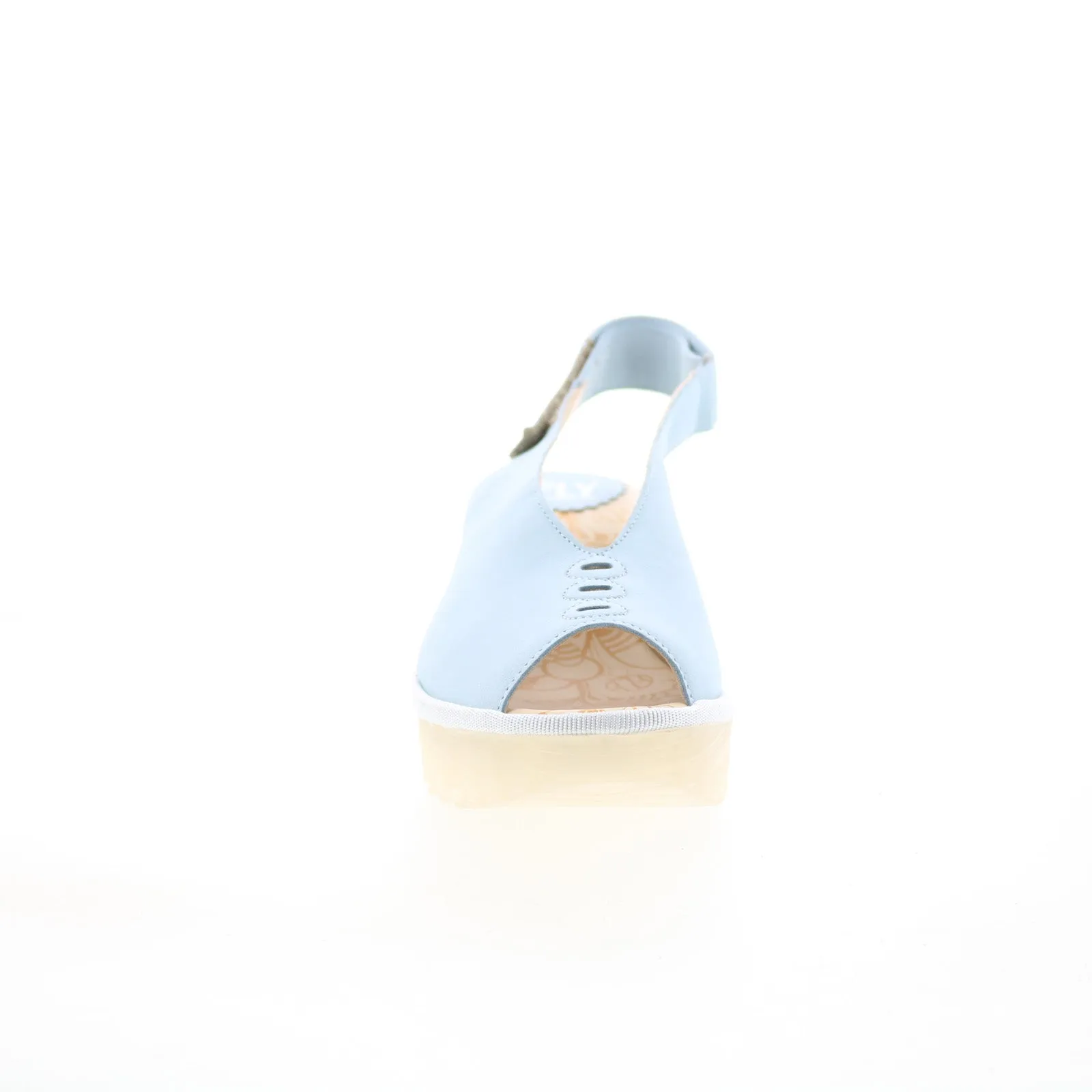 Fly London Yeay YEAY387FLY-010 Womens Blue Leather Wedges Sandals Shoes