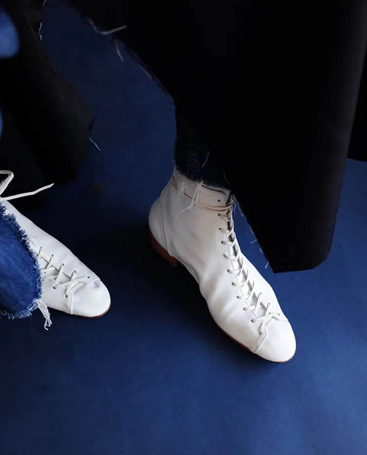 French Lace-Up Ankle Boots