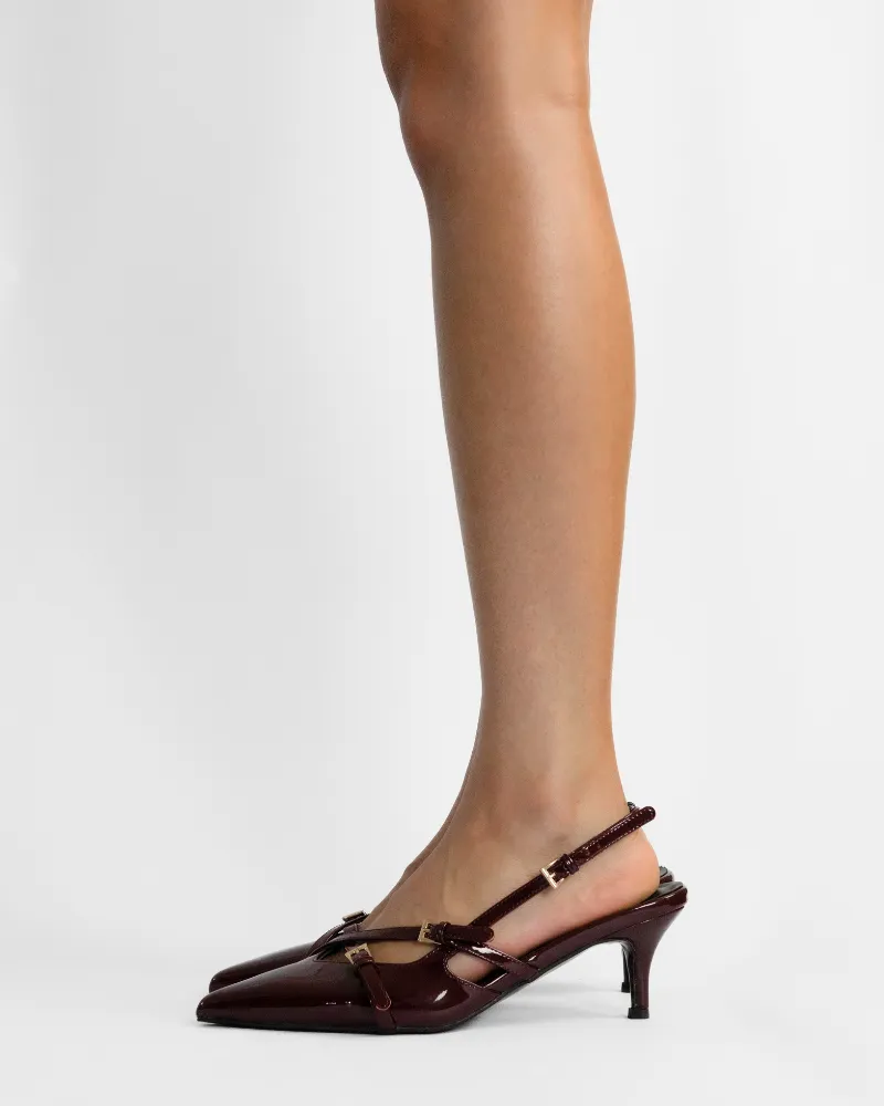 Freya Mid Heels Burgundy