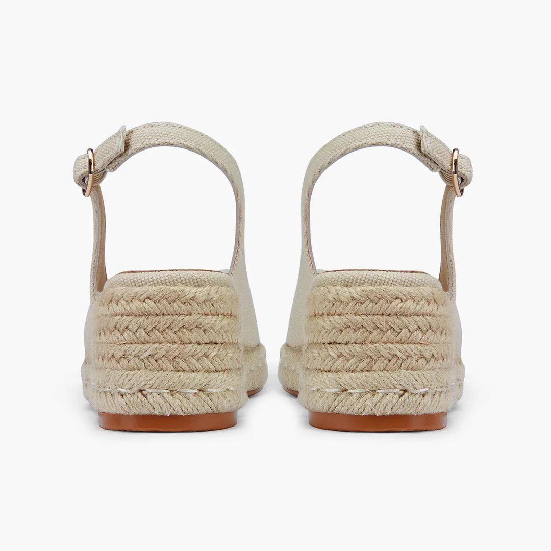 *Giulia - Beige Slingback espadrilles