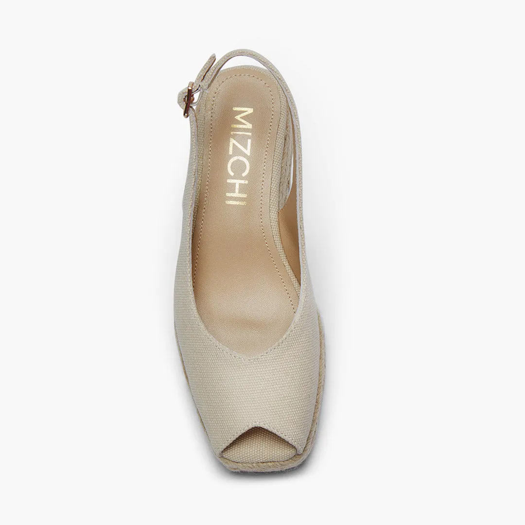 *Giulia - Beige Slingback espadrilles