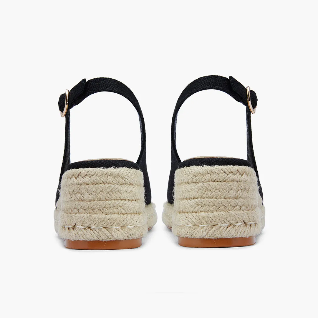 *Giulia - Black Slingback espadrilles