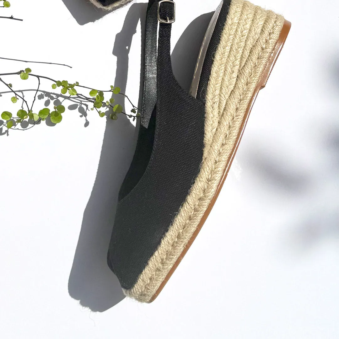 *Giulia - Black Slingback espadrilles