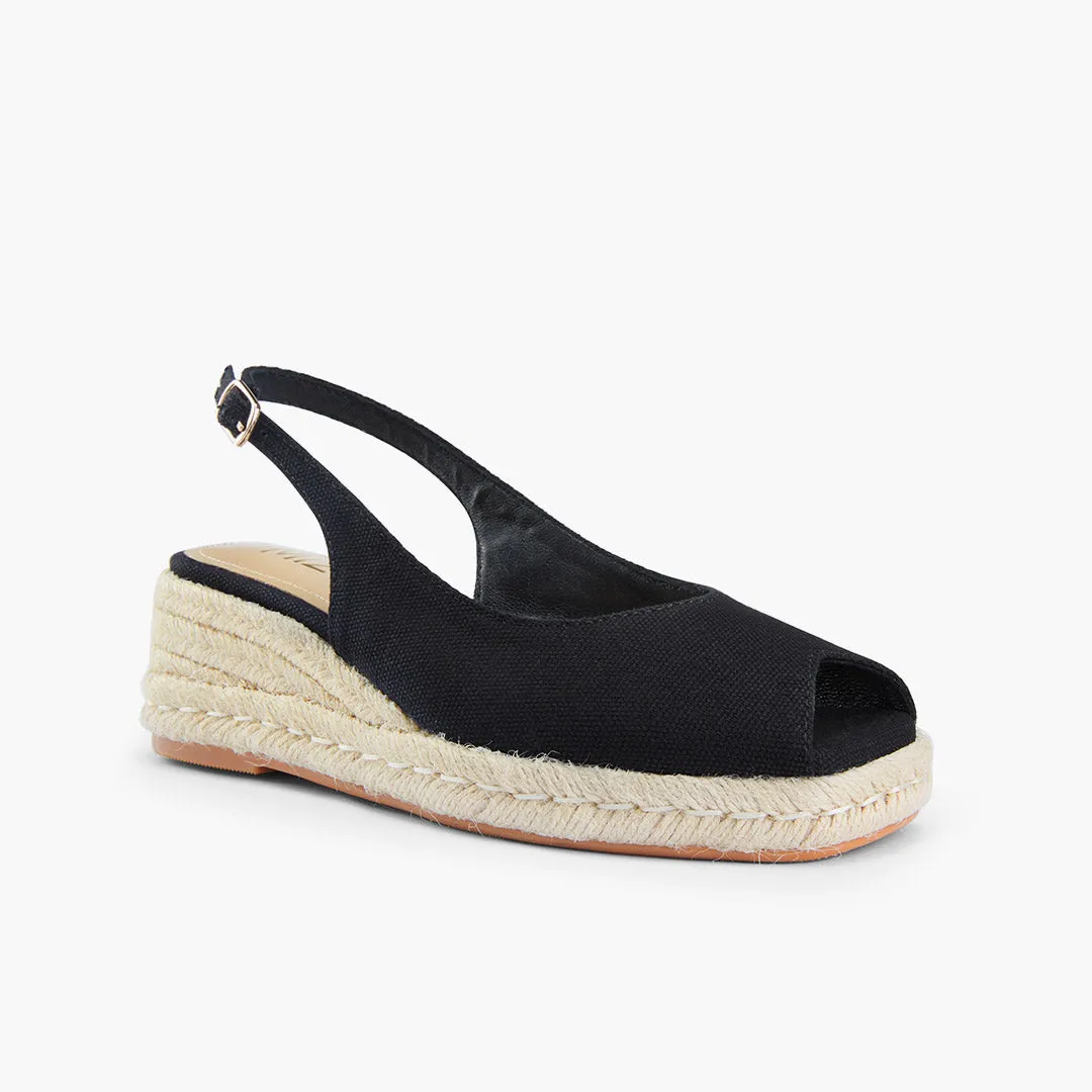 *Giulia - Black Slingback espadrilles