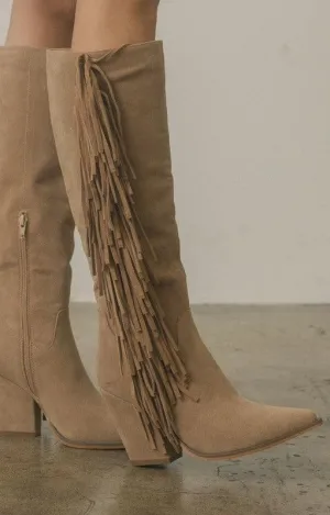 Hailey Going West Knee High Fringe Boots