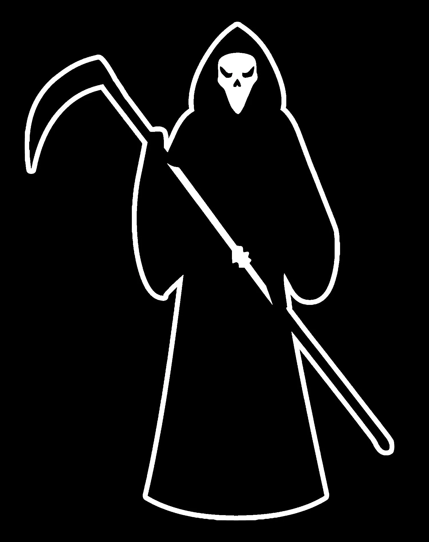 Halloween Horror Grim Reaper Angel Of Death Stencil Fear Official Men's T-shirt