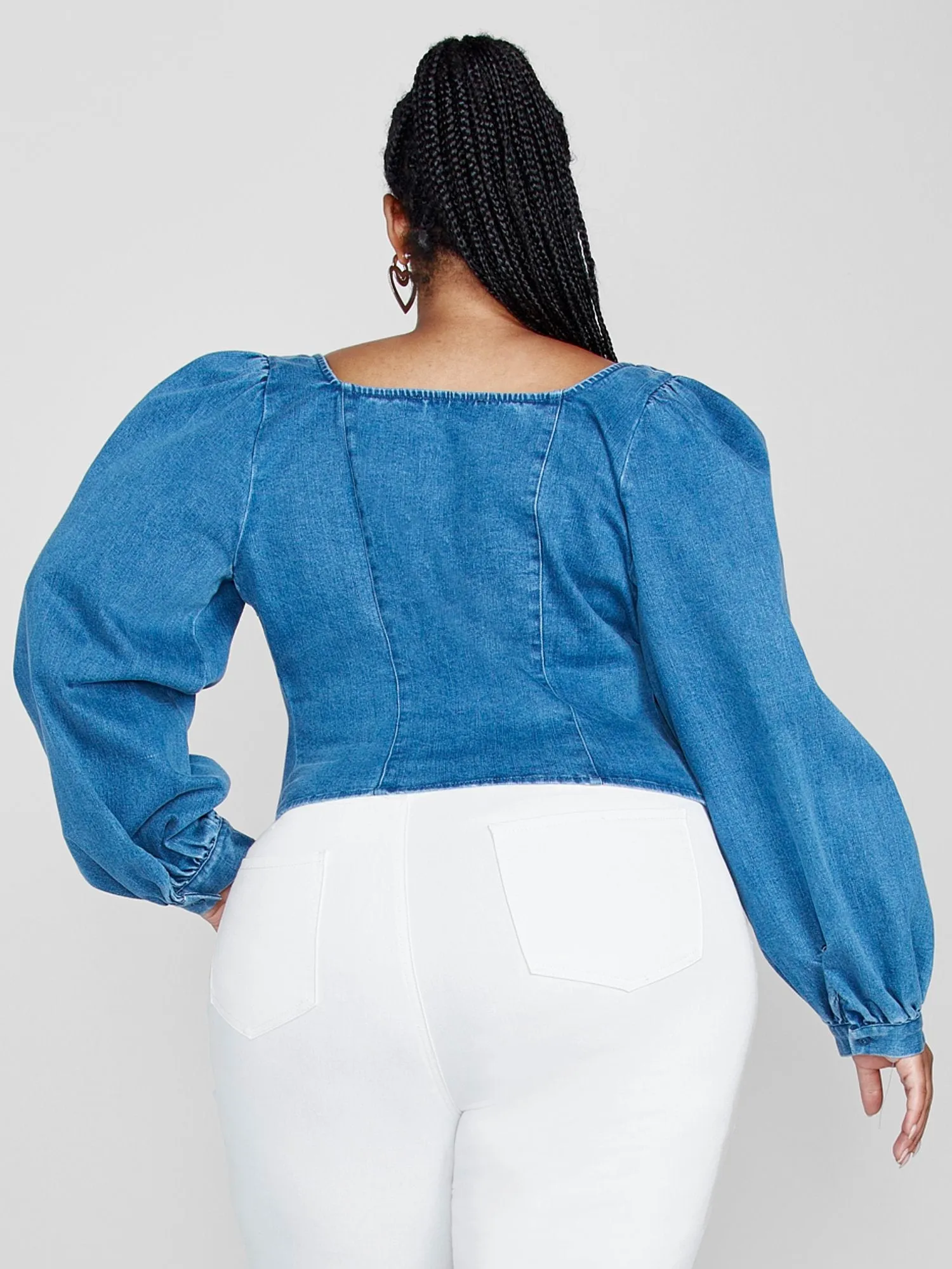 Hannah Puff Sleeve Denim Top