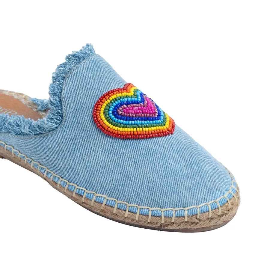 HeartBeat Espadrilles Light Denim Flats