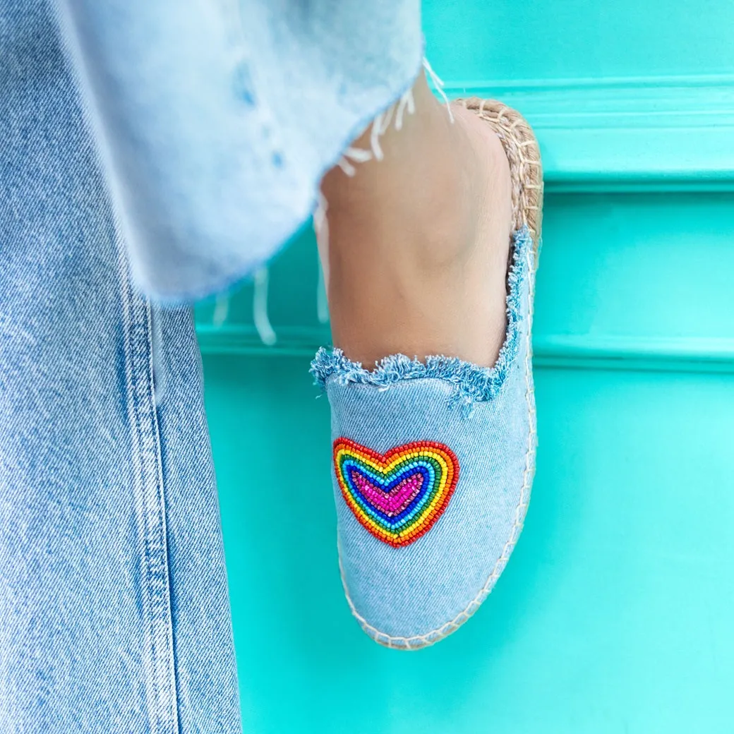 HeartBeat Espadrilles Light Denim Flats