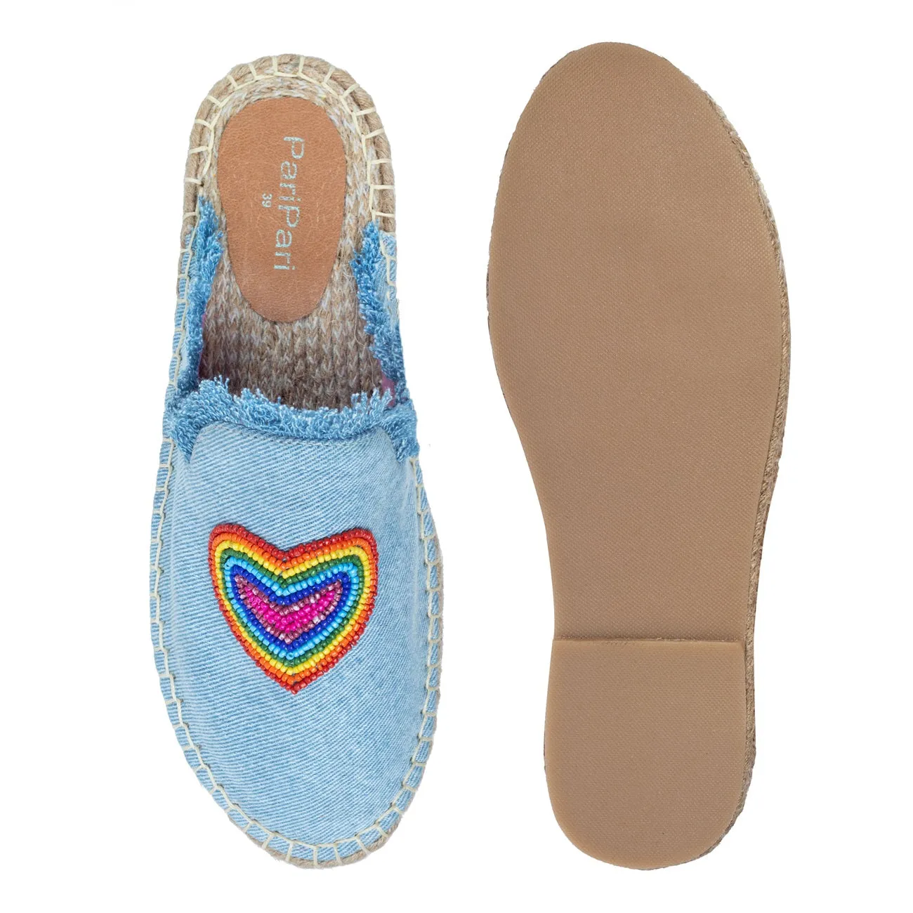 HeartBeat Espadrilles Light Denim Flats