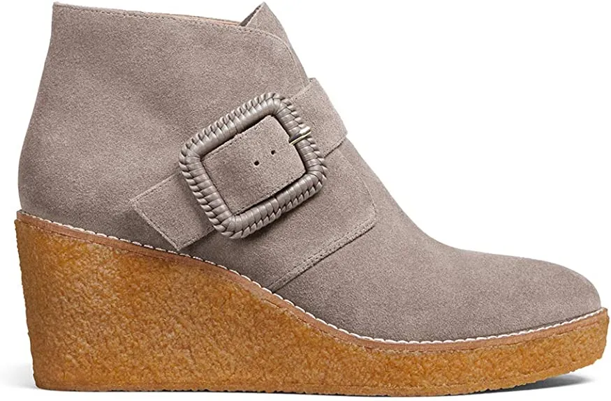 Jack Rogers Izzie Suede Wedge Booties, French Grey, 9