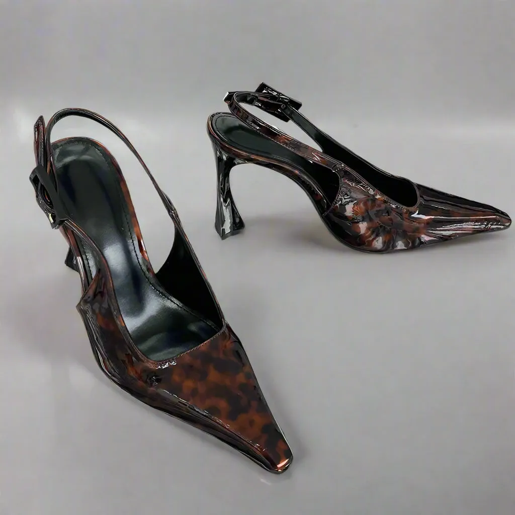Jada Buckle Slingback Heels