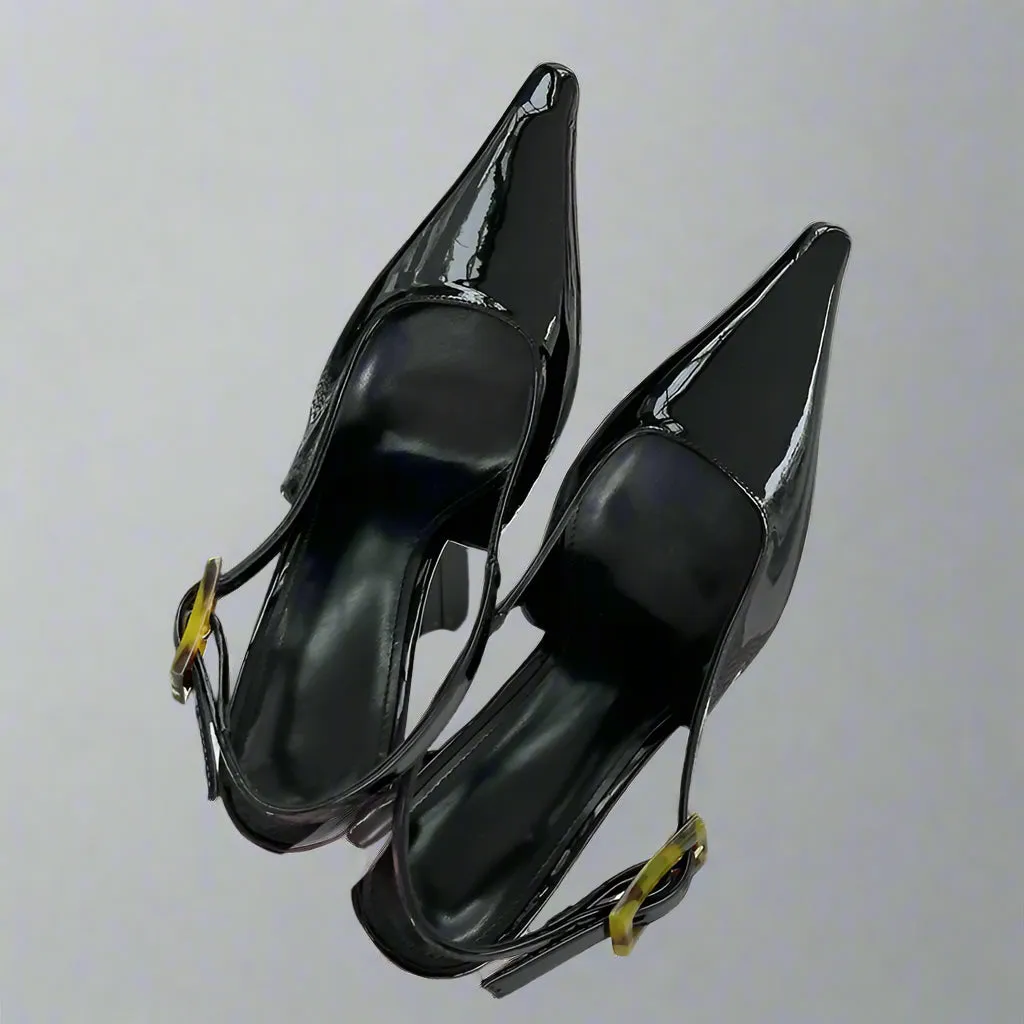 Jada Buckle Slingback Heels