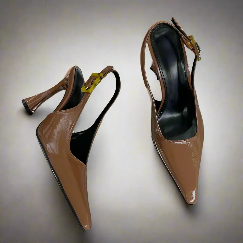 Jada Buckle Slingback Heels