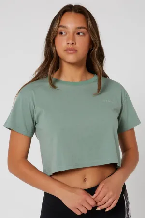 Jetpilot Flora Ladies S/S Crop Tee - Mist Green