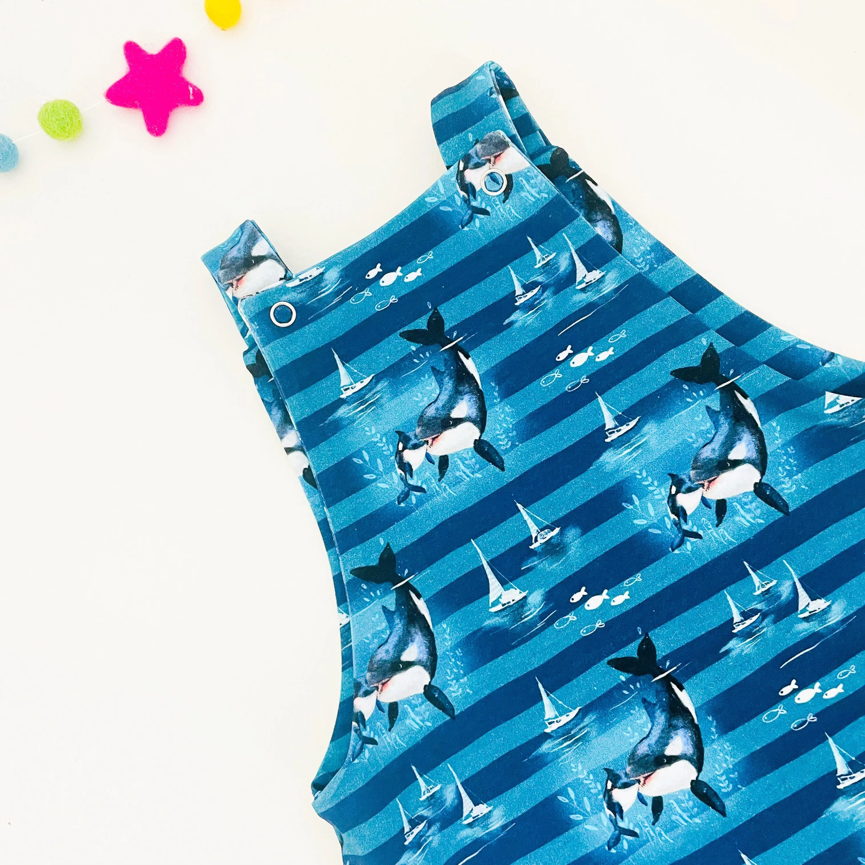 Kids Reversible Shortie Dungarees