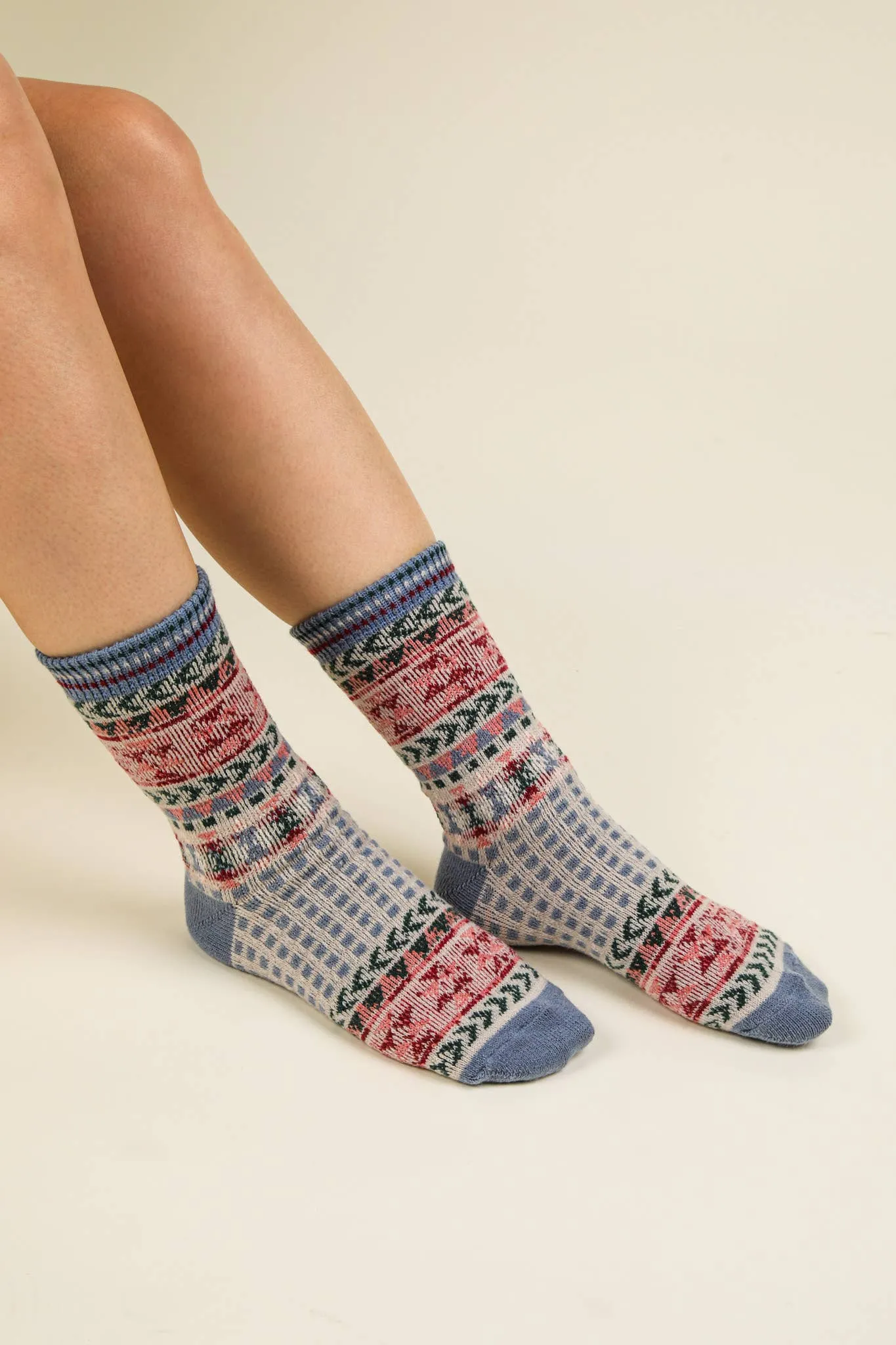 Ladies Geometric Graphic Crew Socks