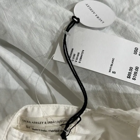 Laura Ashley Urban Outfitters Exclusive White Chloe Dress Size: Small