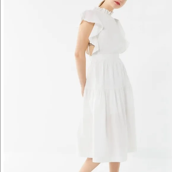 Laura Ashley Urban Outfitters Exclusive White Chloe Dress Size: Small