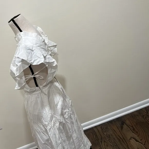Laura Ashley Urban Outfitters Exclusive White Chloe Dress Size: Small