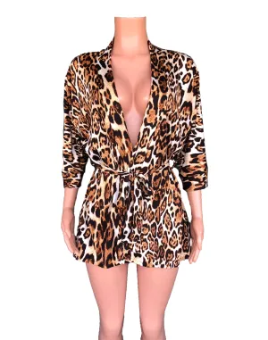 Leopard short robe