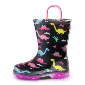Light Up Kids Rain Boots with Handles