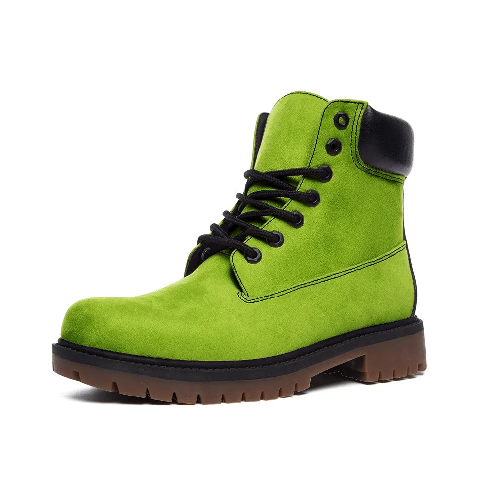 Lime Green Suede Boots