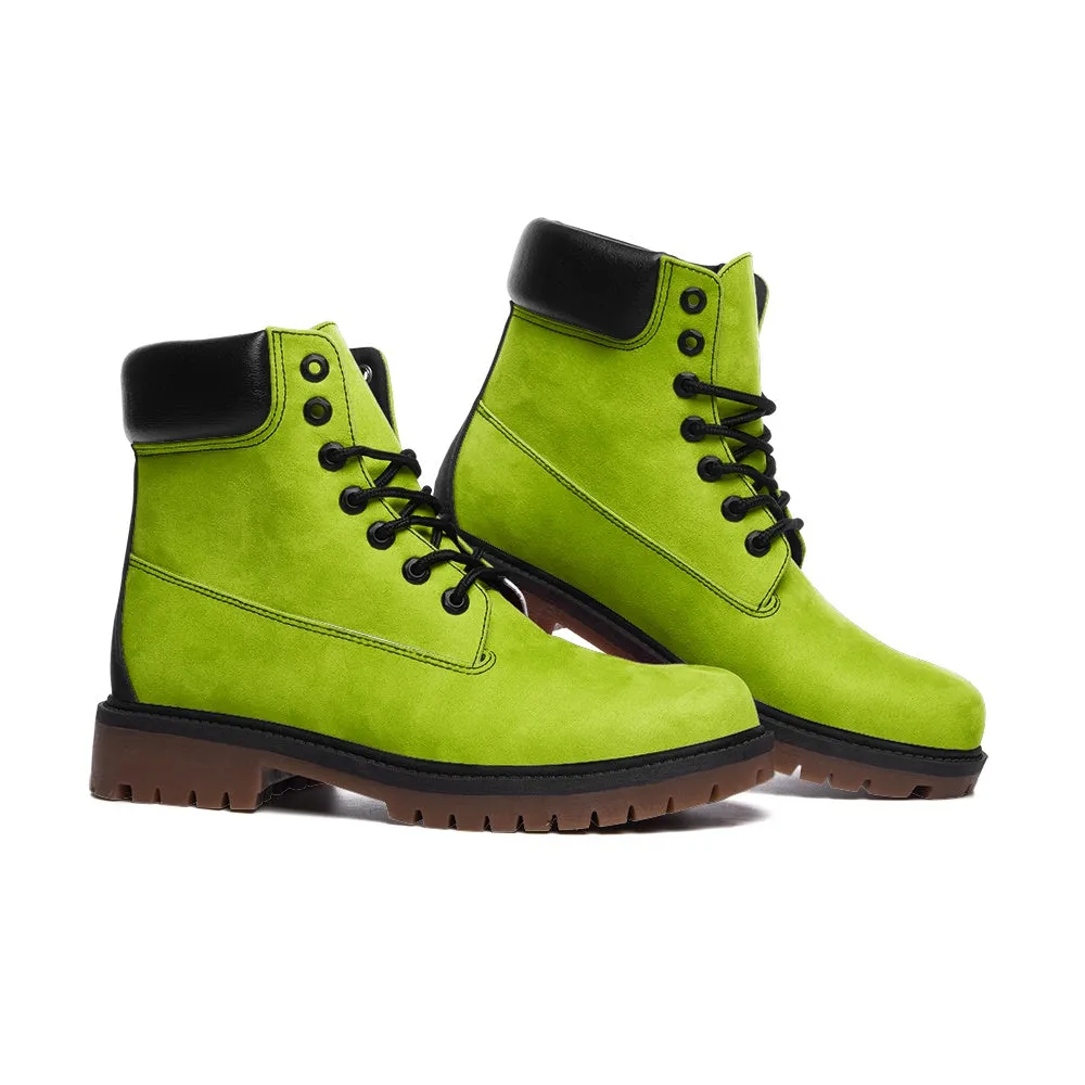 Lime Green Suede Boots