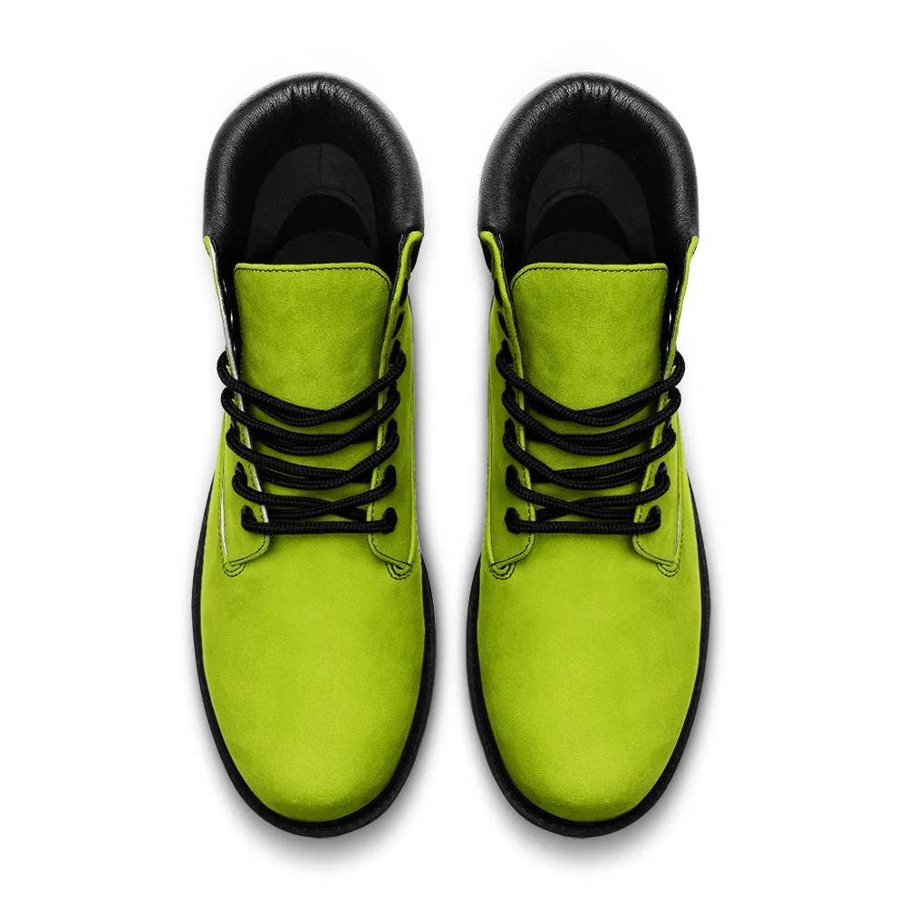 Lime Green Suede Boots