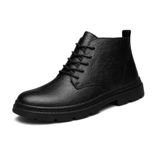 Men's Bold High-Top Leather Boots 2.4 & 3.1 in Lift