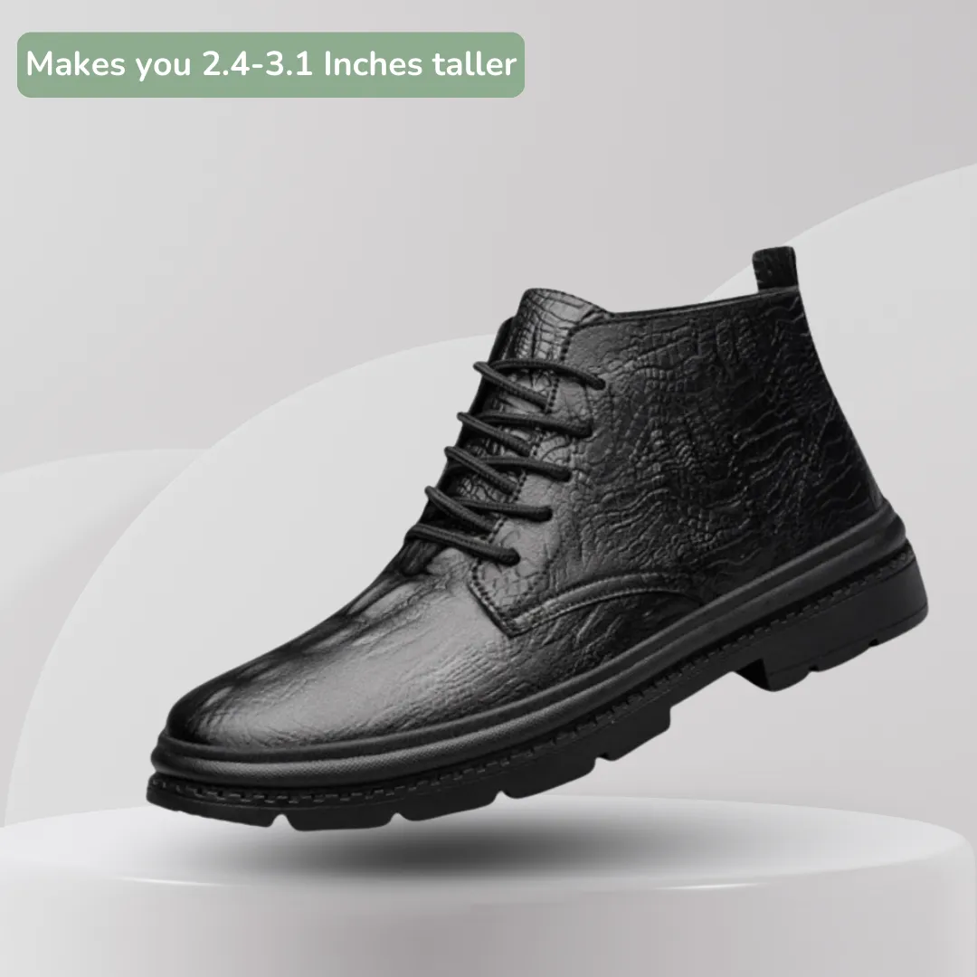 Men's Bold High-Top Leather Boots 2.4 & 3.1 in Lift