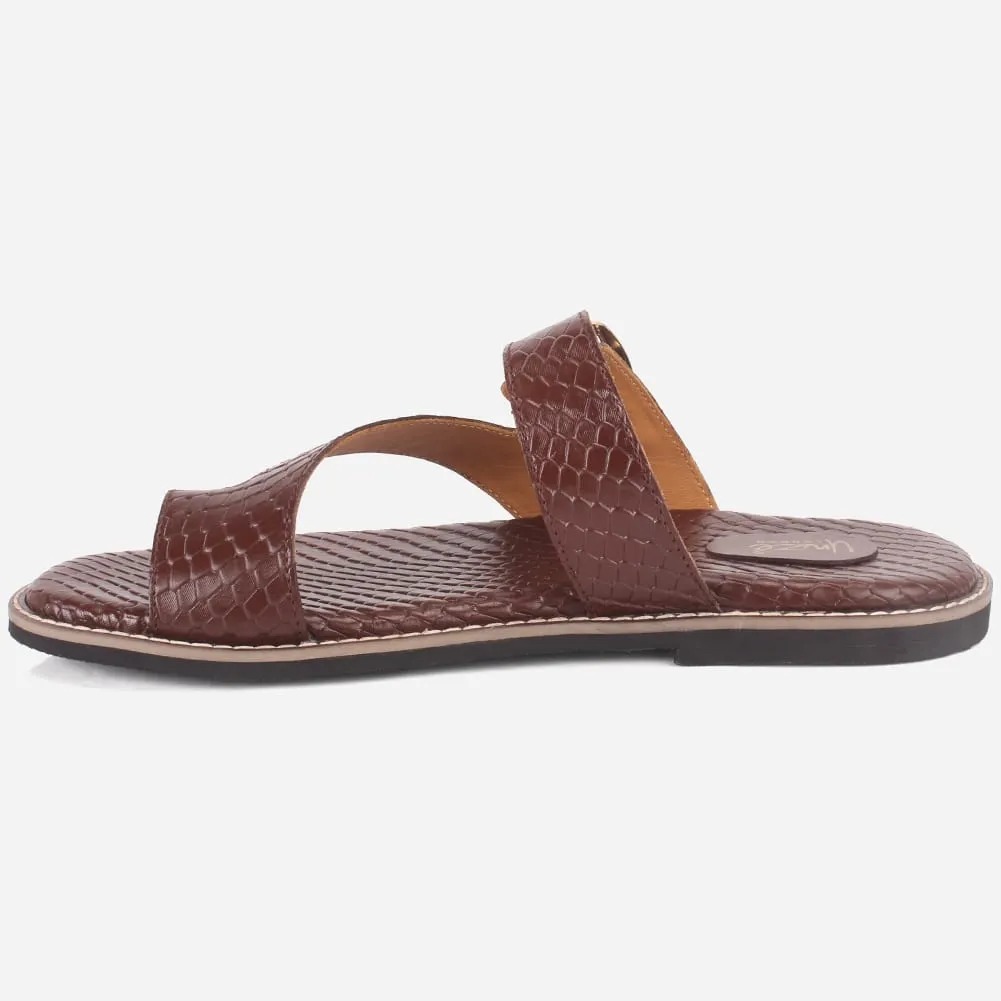 Mens "KLING" Leather Buckled Summer Slippers