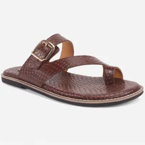 Mens "KLING" Leather Buckled Summer Slippers