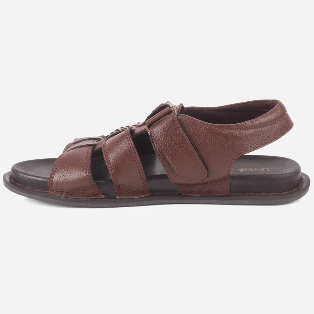 Men's "TEVIA" Leather Comfy Flats Summer Sandals