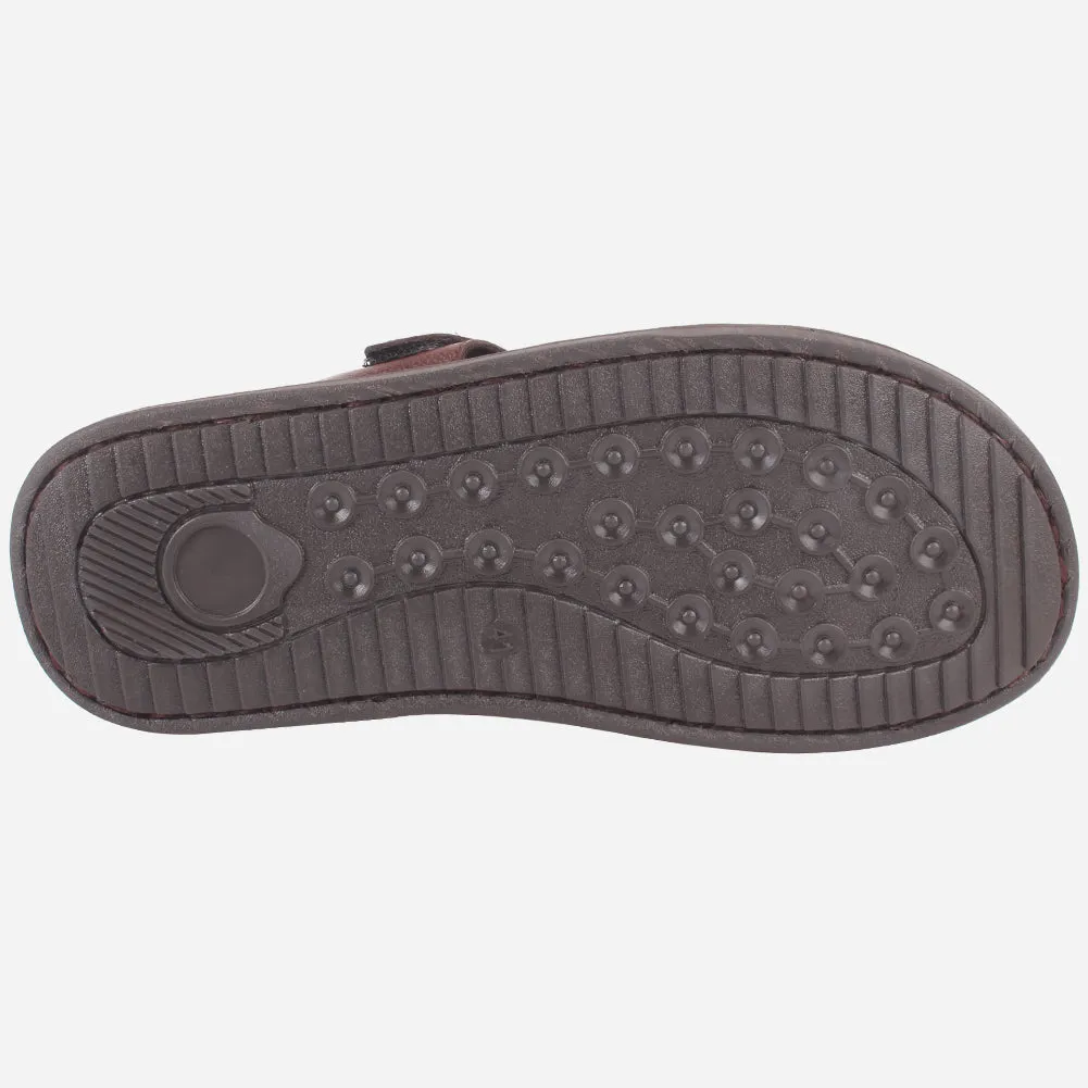 Men's "TEVIA" Leather Comfy Flats Summer Sandals