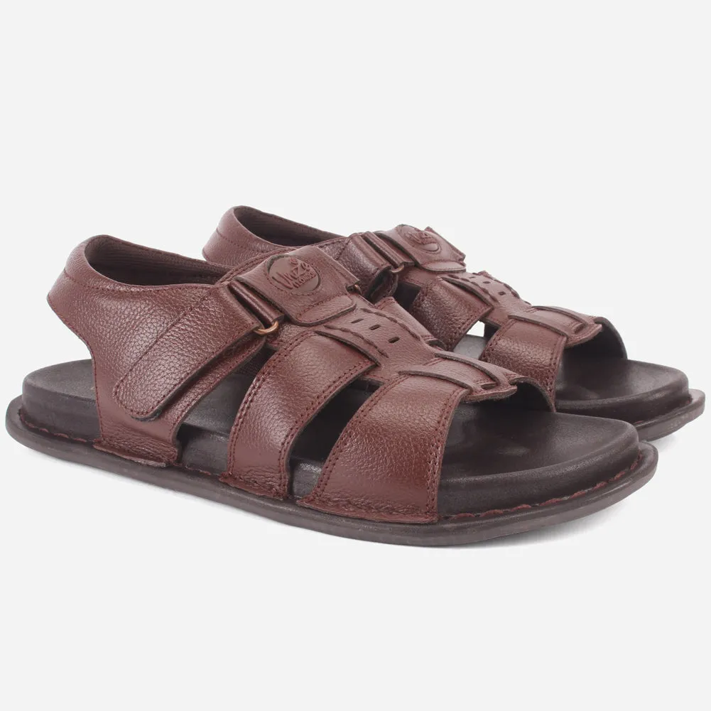 Men's "TEVIA" Leather Comfy Flats Summer Sandals