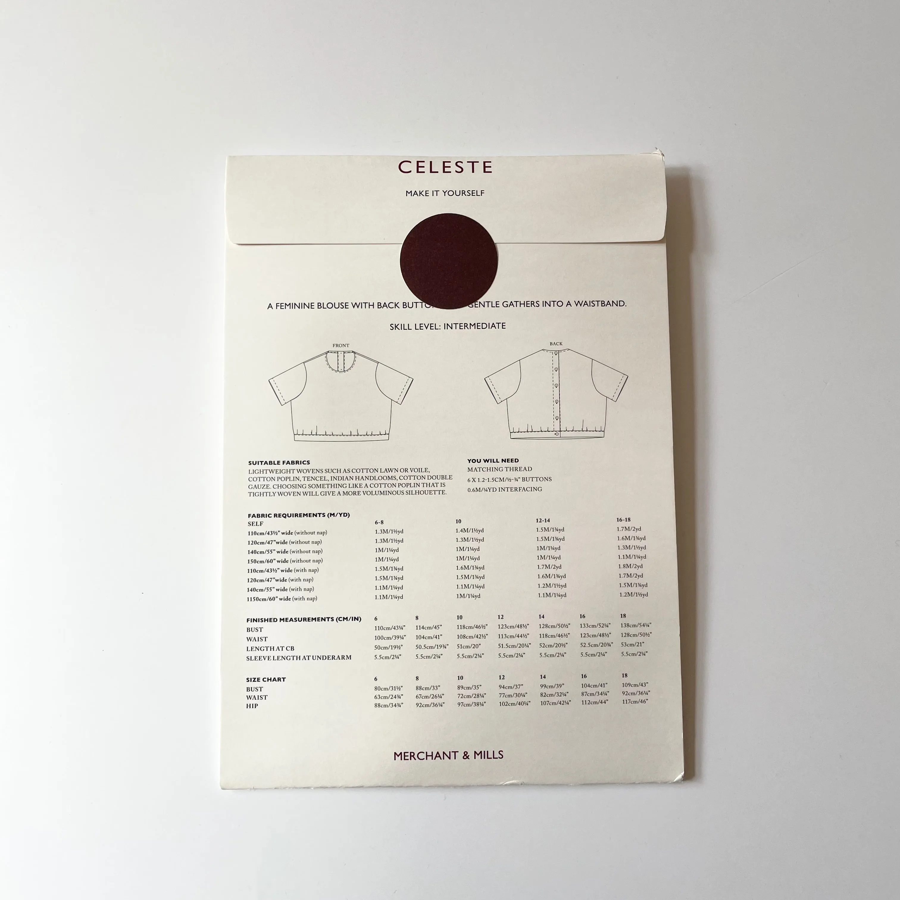 Merchant & Mills Pattern : The Celeste