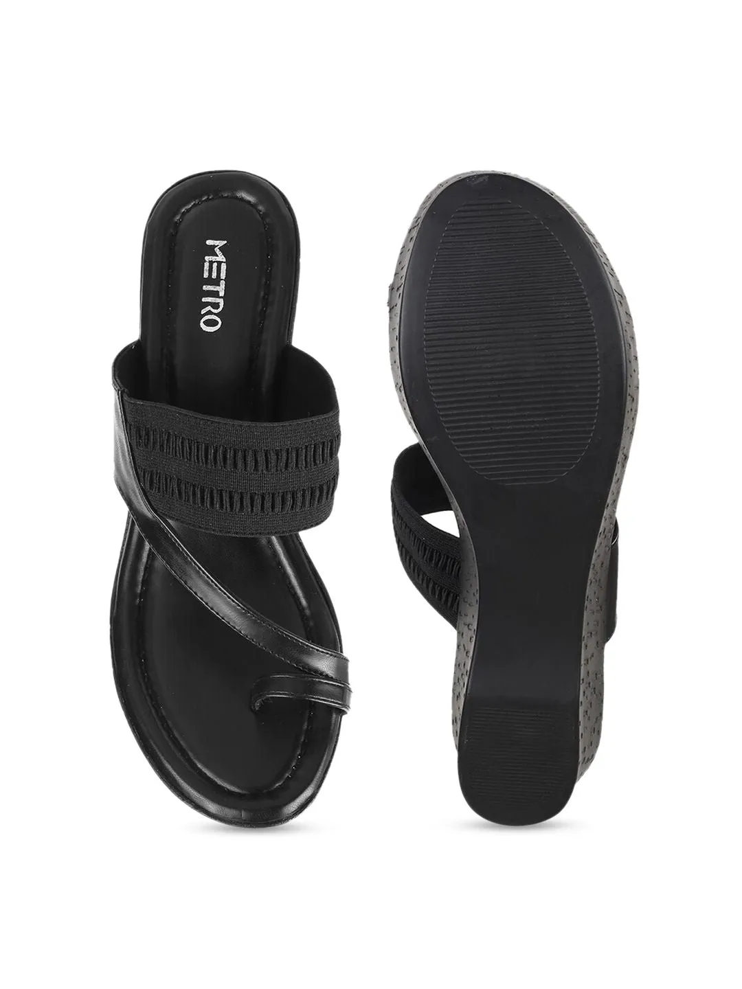 Metro Black Wedge Heels