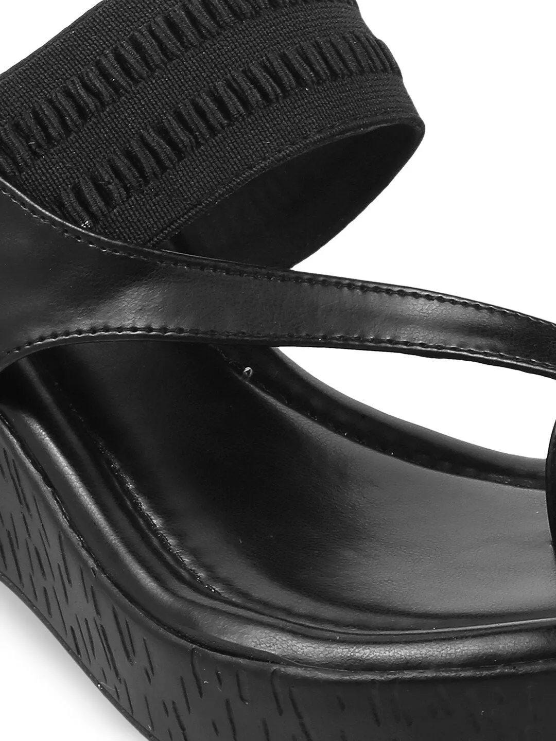 Metro Black Wedge Heels