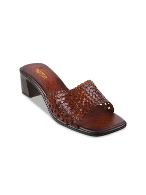 Metro Tan Leather Block Heels