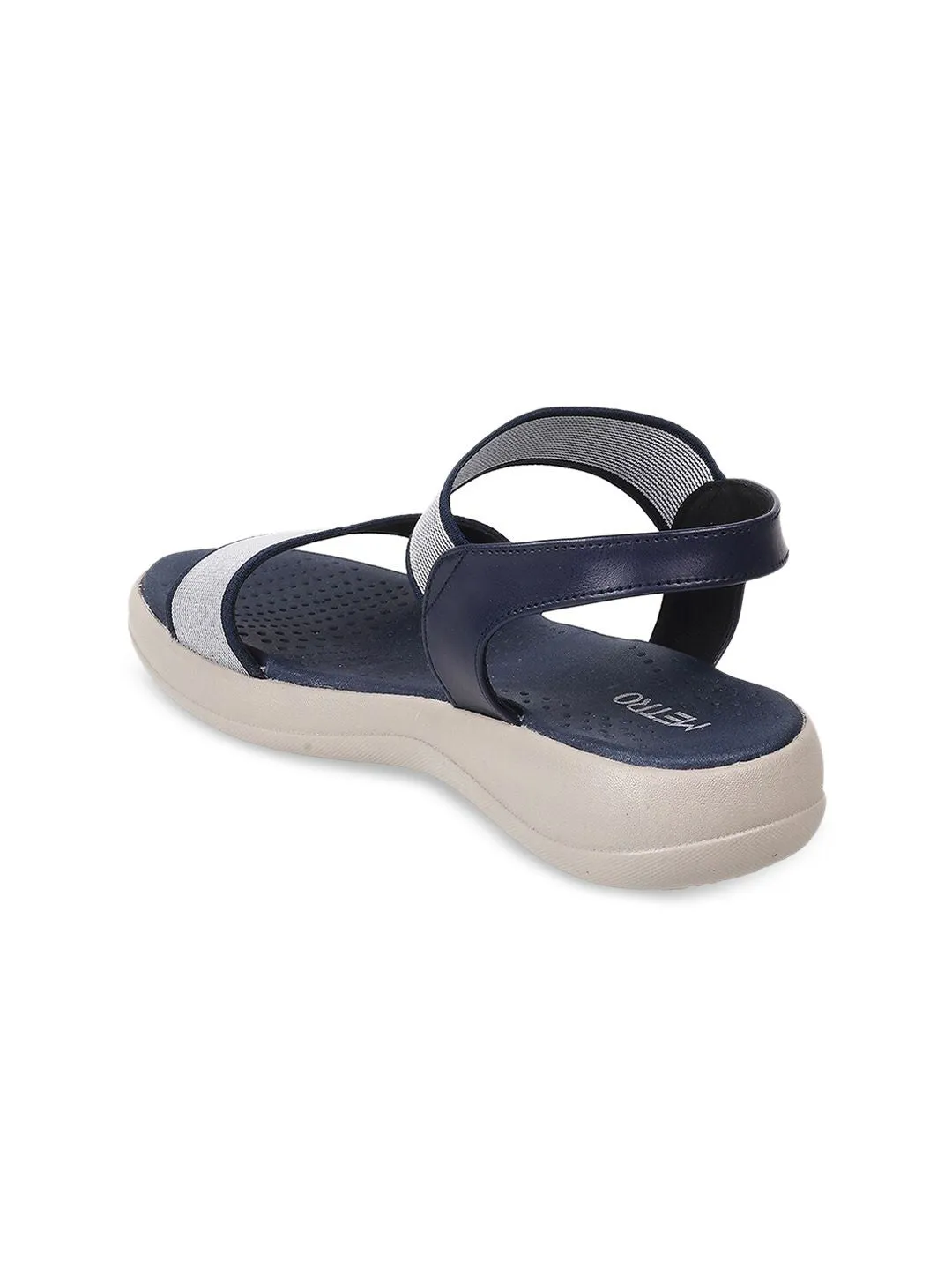 Metro Woven Design Open Toe Comfort Flats With Backstrap