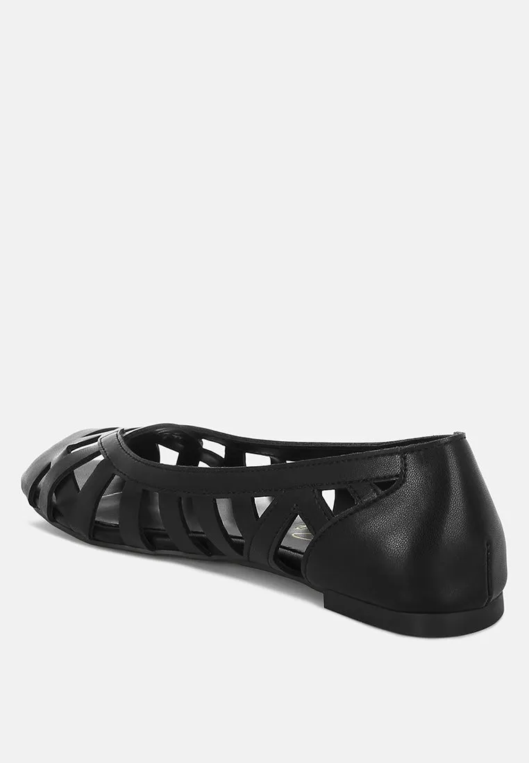 Moira Woven Peep Toe Flats
