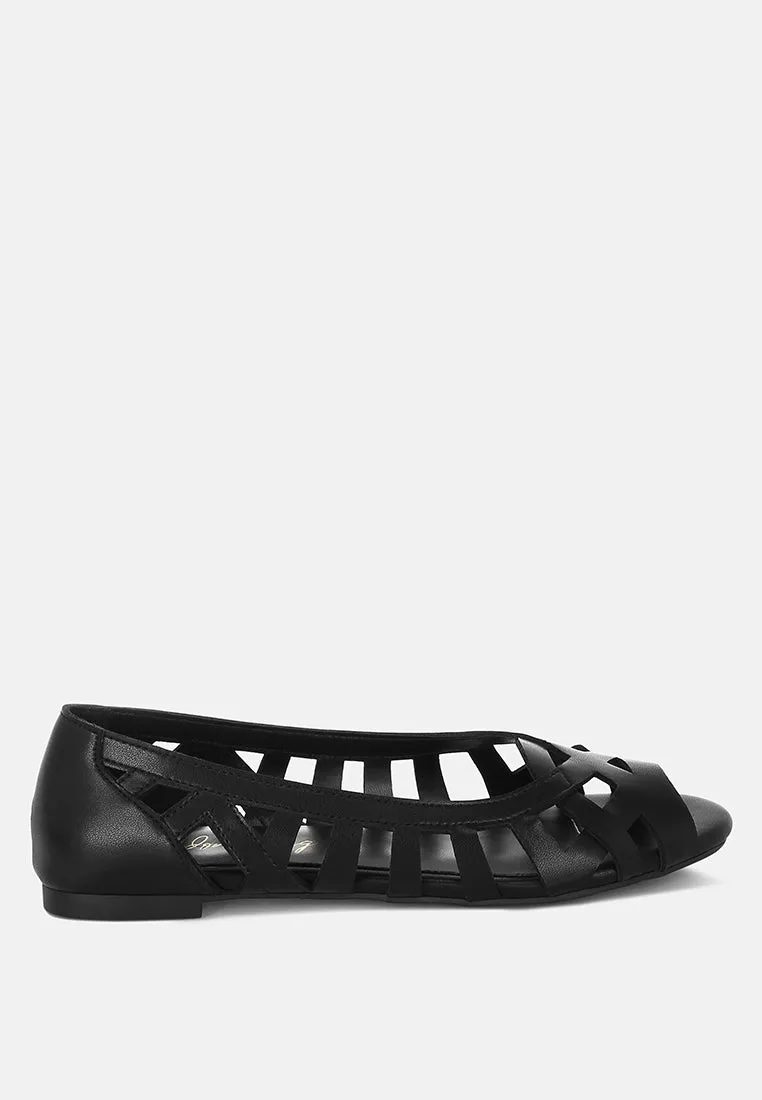 Moira Woven Peep Toe Flats