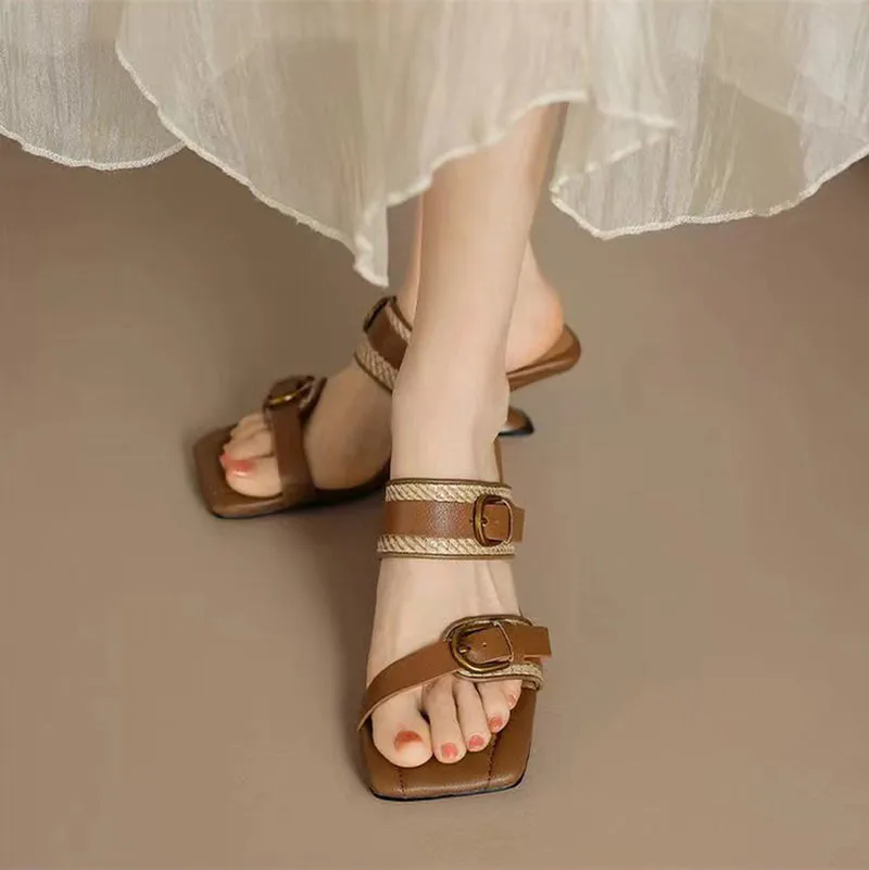 New Elegant Woven Wedge High Heels